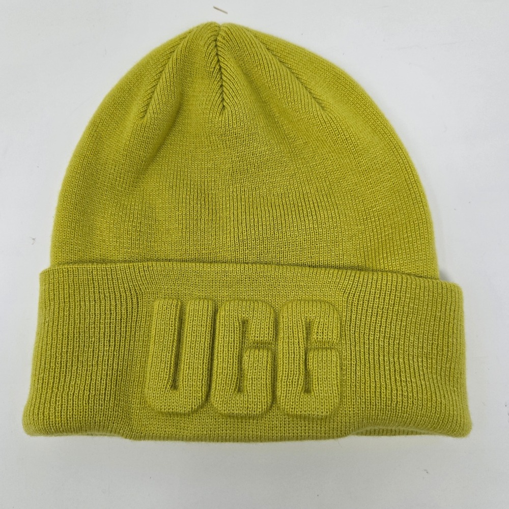 UGG Beanie Hat Knit Cuffed Embossed Logo  Green‎ Winter